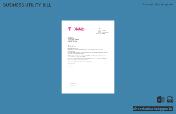 Beispielrechnung für Geschäftskunden von T-Mobile Niederlande (Vorschau)